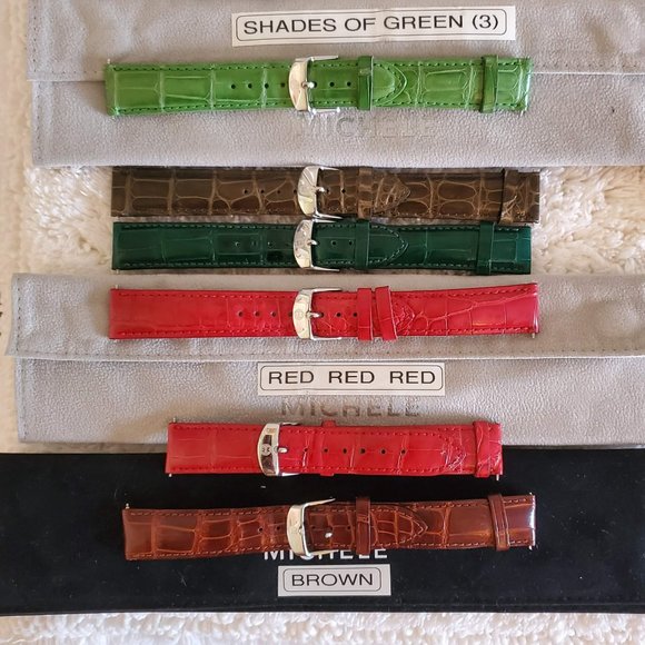 Authentic Michele Watch Band Lot of 20 Plus Unbranded Bands 36-Good Quality! - Picture 5 of 14